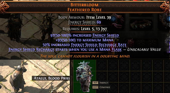 MMOJUGG Path of Exile 2 BITTERBLOOM FEATHERED ROBE#935935 Details View of Item Function and Use